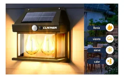Farol luz led con carga solar. Doble foco