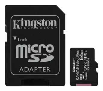 Memoria micro SD Kingston 64GB con adaptador 