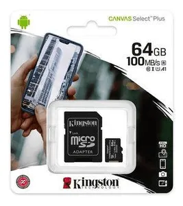 Memoria micro SD Kingston 64GB con adaptador 