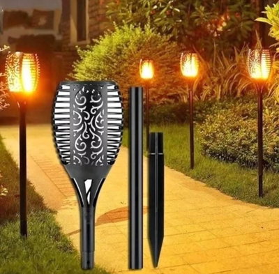 Estaca antorcha con panel solar