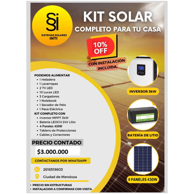 Kit Solar estándar para hogar 3kW