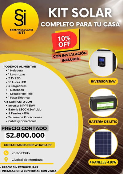 Kit Solar estándar para hogar 3kW