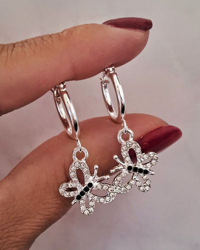 Argollas Vanna 1,5cm Cristal Ac. Blanco 