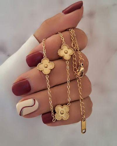 Collar Clovers Steel 40-5cm Ac. Dorado 