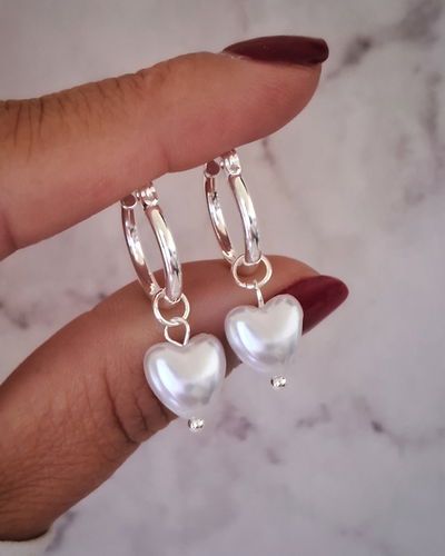 Argollas Dai Corazón Perlado Ac. Blanco 