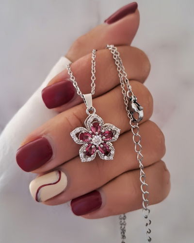 Collar Giratorio Flower Fucsia 45-5cm Ac. Quirúrgico