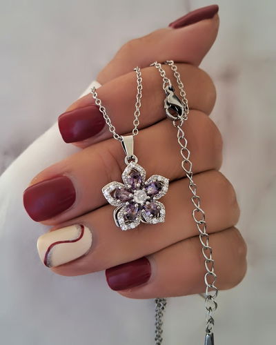 Collar Giratorio Flower Violeta 45-5cm Ac. Quirúrgico 