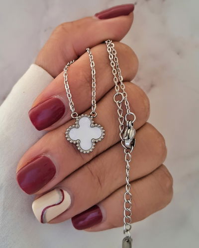 Collar Cleef Nácar Blanco 45-5cm Ac. Quirúrgico 