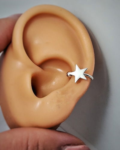Earcuff Estrella Ac. Blanco