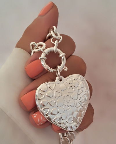 Collar Heart 50cm Ac. Blanco 