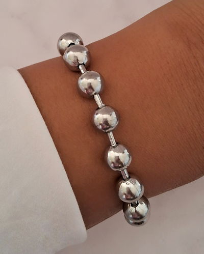 Pulsera Marble 8mm 18cm Ac. Quirúrgico 