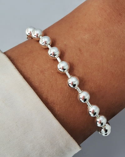 Pulsera Marble 5mm 18cm Ac. Blanco