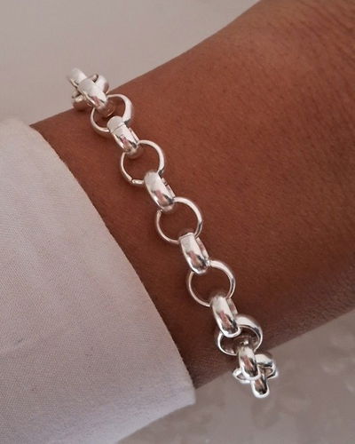 Pulsera Rolo 7mm 20cm Ac. Blanco 