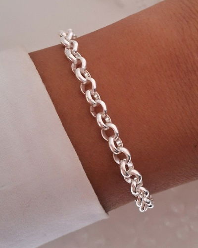Pulsera Rolo 5mm Ac. Blanco 
