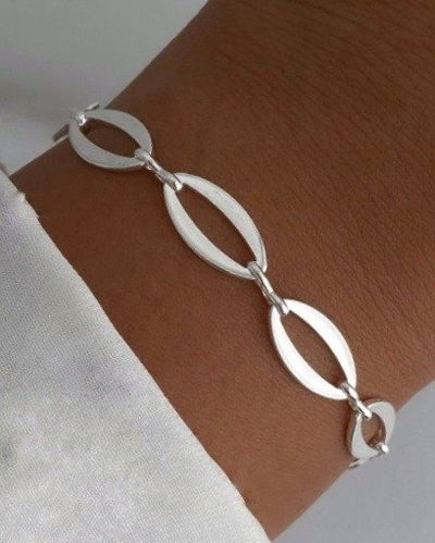 Pulsera Oval 18-3cm Ac. Blanco 