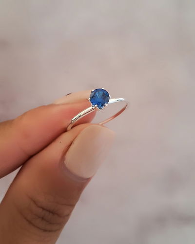 Anillo Point Azul Ac. Blanco 