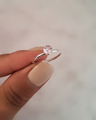 Anillo Point Rosa Ac. Blanco 