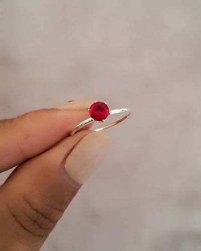 Anillo Point Rojo Ac. Blanco 