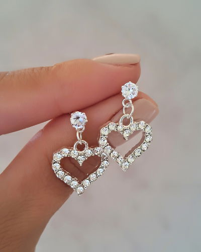 Aros Lydia Cristal Ac. Blanco 