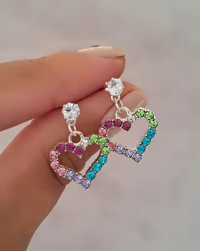 Aros Lydia Rainbow Ac. Blanco 