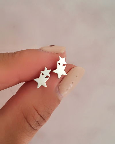 Aros Doble Estrella Ac. Blanco 
