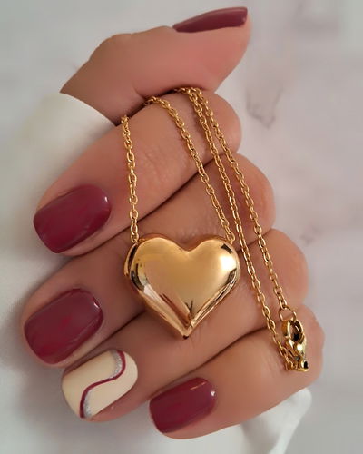 Collar Corazón 45cm Ac. Dorado 