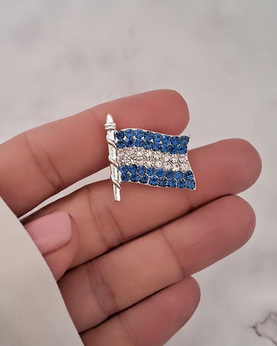 Escarapela Bandera Shine Plateado 