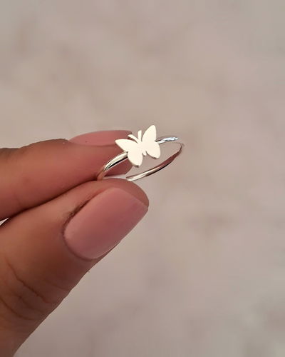 Anillo Mariposita Ac. Blanco 