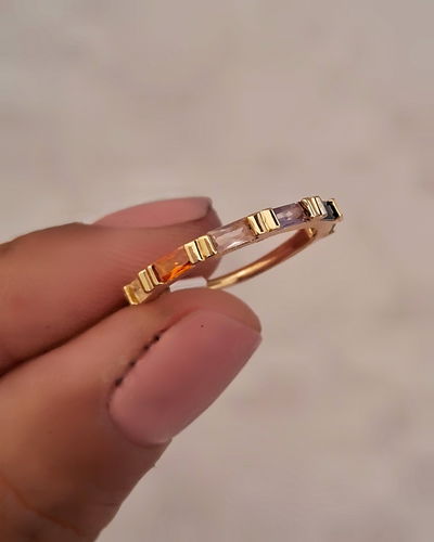 Anillo Gem Colour Ac. Dorado 