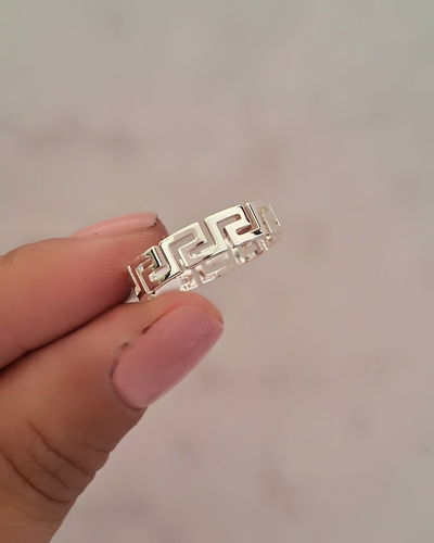 Anillo Griego Ac. Blanco 