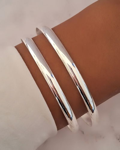 Pulsera Esclava Lisa 5mm Ac. Blanco 