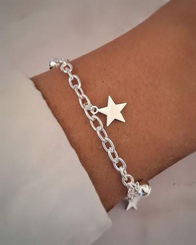 Pulsera Star 18cm Ac. Blanco 