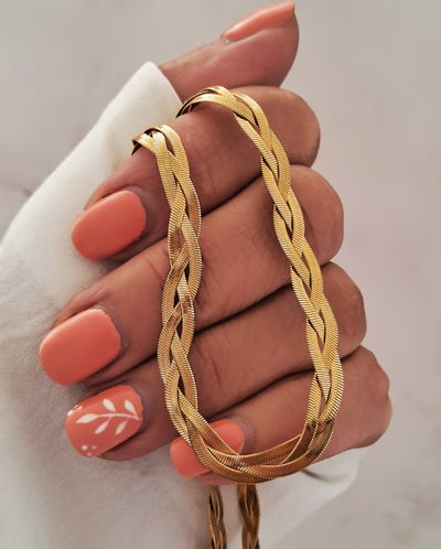 Collar Clapton Trenzado 0.4mm 40-5cm Ac. Dorado 