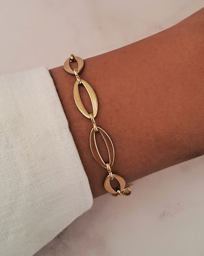 Pulsera Oval 18-3cm Ac. Dorado 
