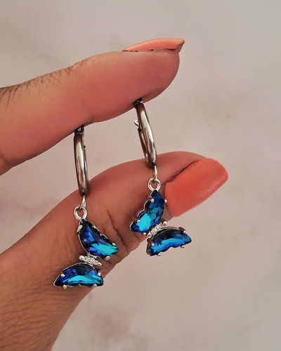 Argollas Flyve Tornasol Azul Ac. Quirúrgico