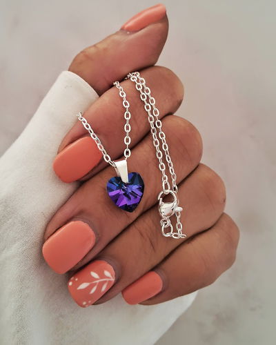 Collar Kate Violeta 45cm Ac. Blanco 