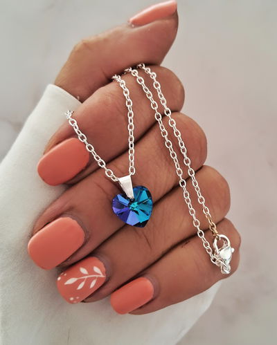 Collar Kate Azul 45cm Ac. Blanco 