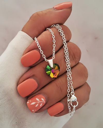 Collar Kate Verde 45cm Ac. Blanco 