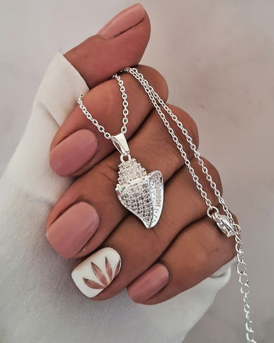 Collar Caracola 45-5cm Ac. Blanco 