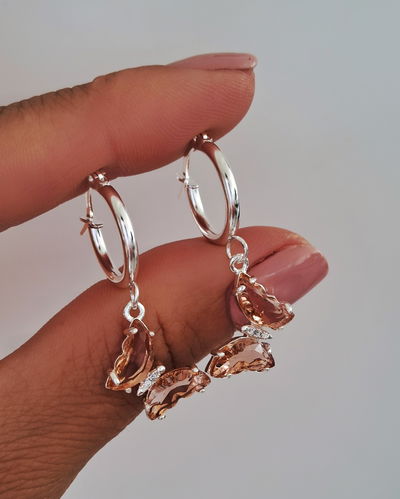 Argollas Mari Gem Durazno Ac. Blanco