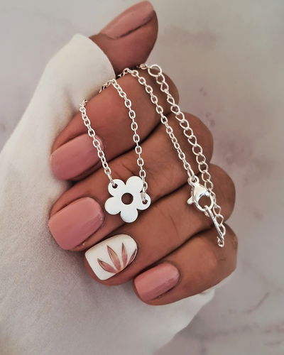 Collar Clavelina 40-5cm Ac. Blanco 