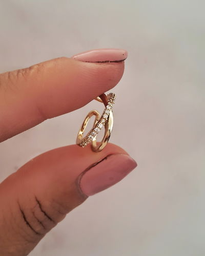 Earcuff Cruzado Shine Ac. Dorados