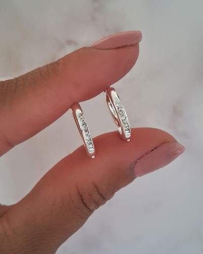 Argollas Dior 1,2cm Ac. Blanco 