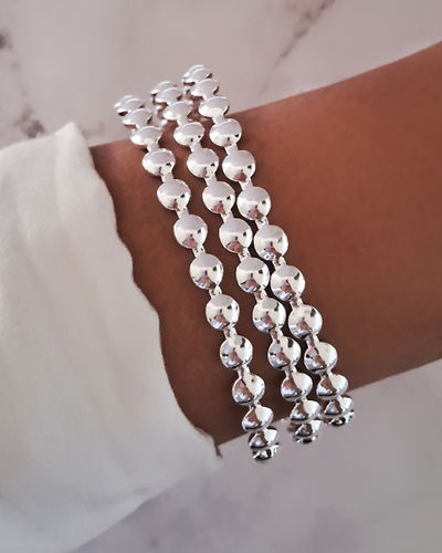 Pulsera Semi Esclava Circulos Ac. Blanco 