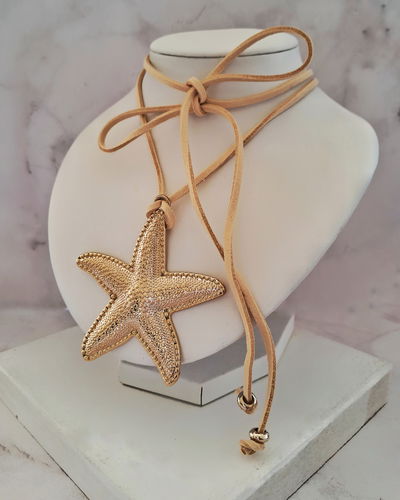 Choker Gamuza Estrella de Mar Ac. Dorado 