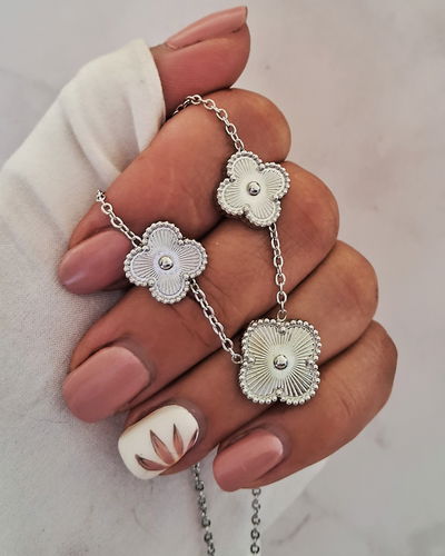 Set Collar y Aros Flor Ac. Quirúrgico 