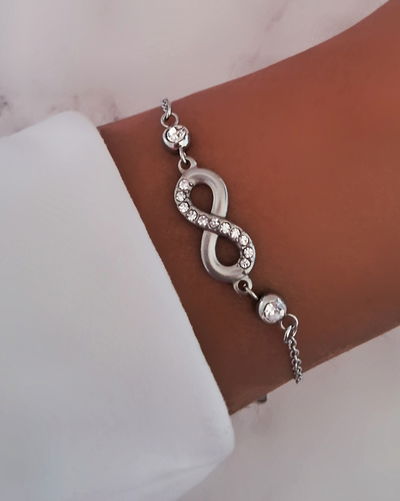 Pulsera Infinito Cristal 18-3cm Ac. Quirúrgico 