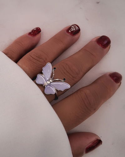 Anillo Monarch Violeta Pastel Ac. Quirúrgico 