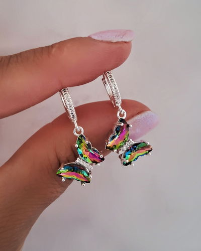 Argollas Monarca Verde Ac. Blanco 