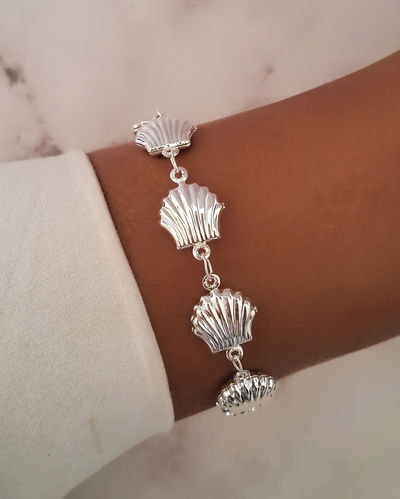 Pulsera Maxi Shell 18cm Ac. Blanco 